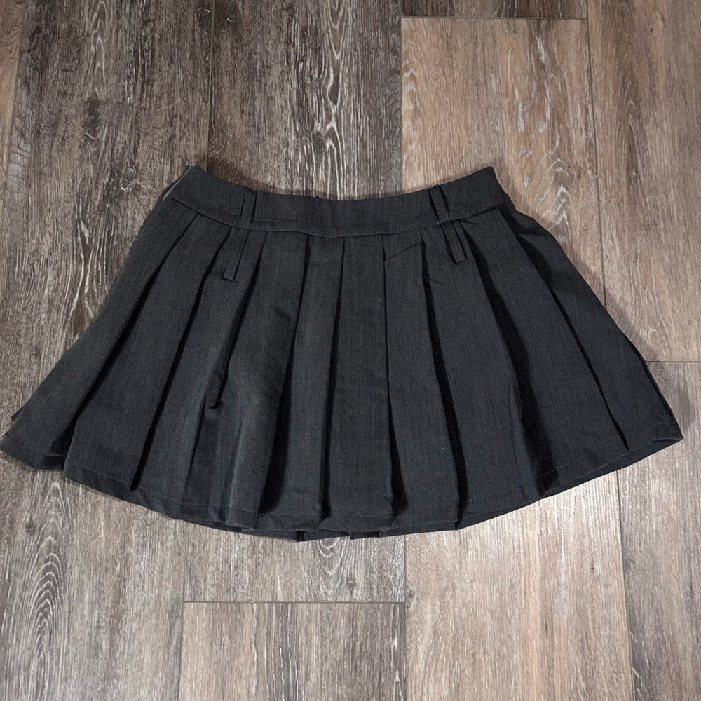 Grey Pleated Mini Skirt - Women's Classic Style